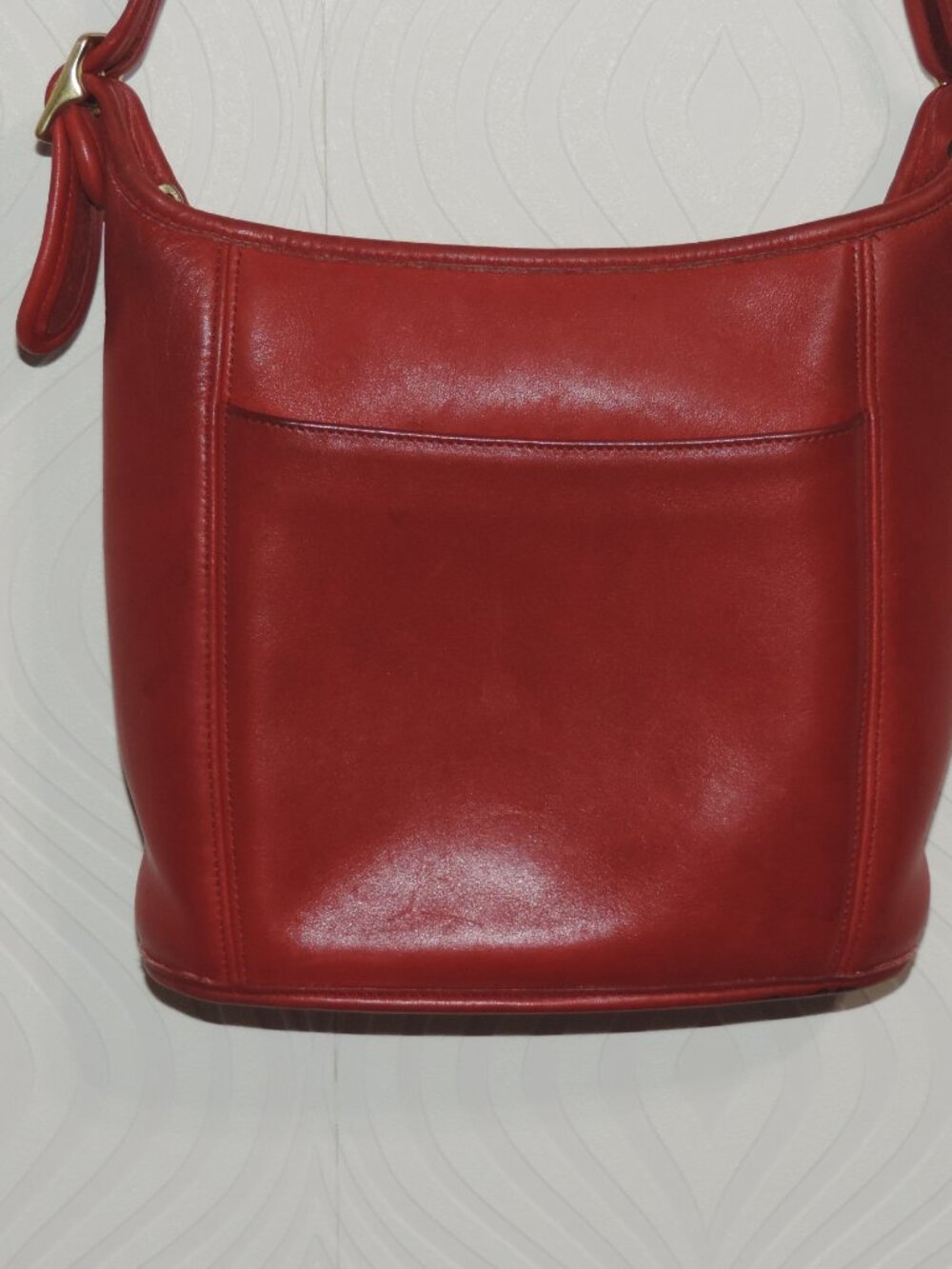 COACH Slim Duffle Medium #9816 Red Leather Vintage 1999 Y2K